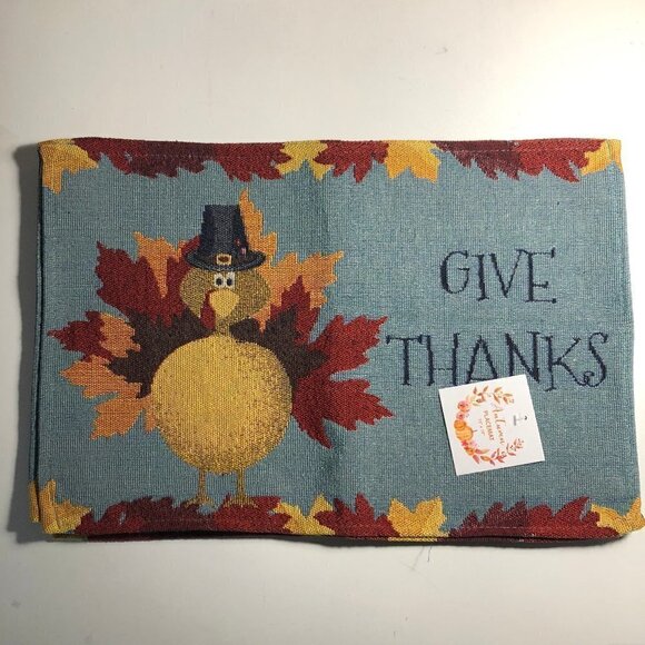 🛒 $4 -  4 x Thanksgiving Cloth Placemats NWT #2336 - Picture 2 of 5